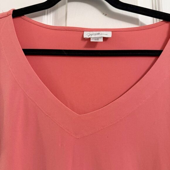 Jocelyn Smith Collection Peach V-neck Blouse Top XL - Picture 3 of 4
